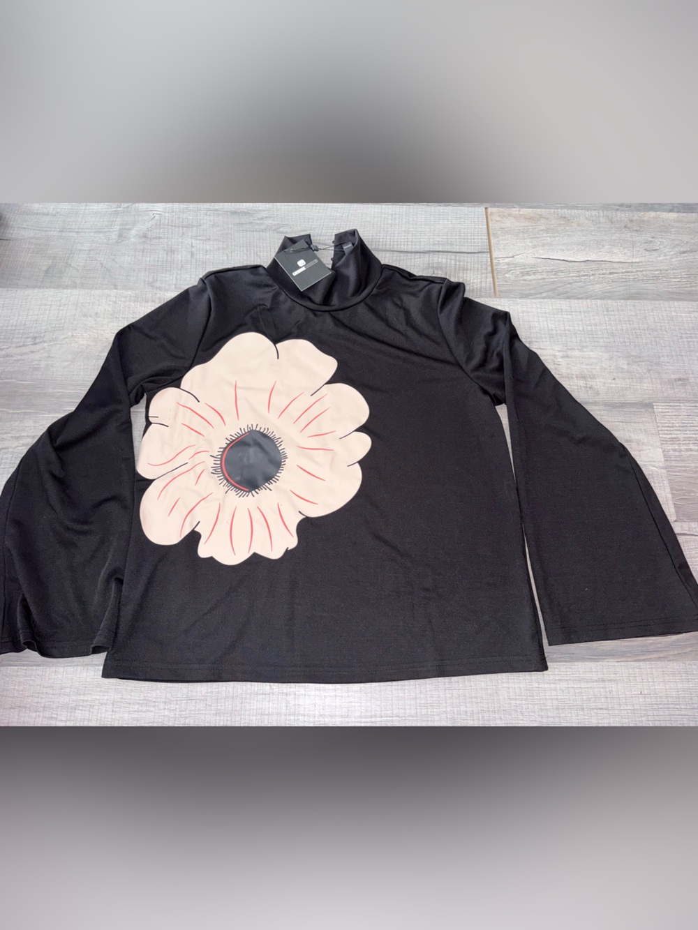 STYLEWE New Casual Floral mock neck bell
Sleeves Shirt Small
